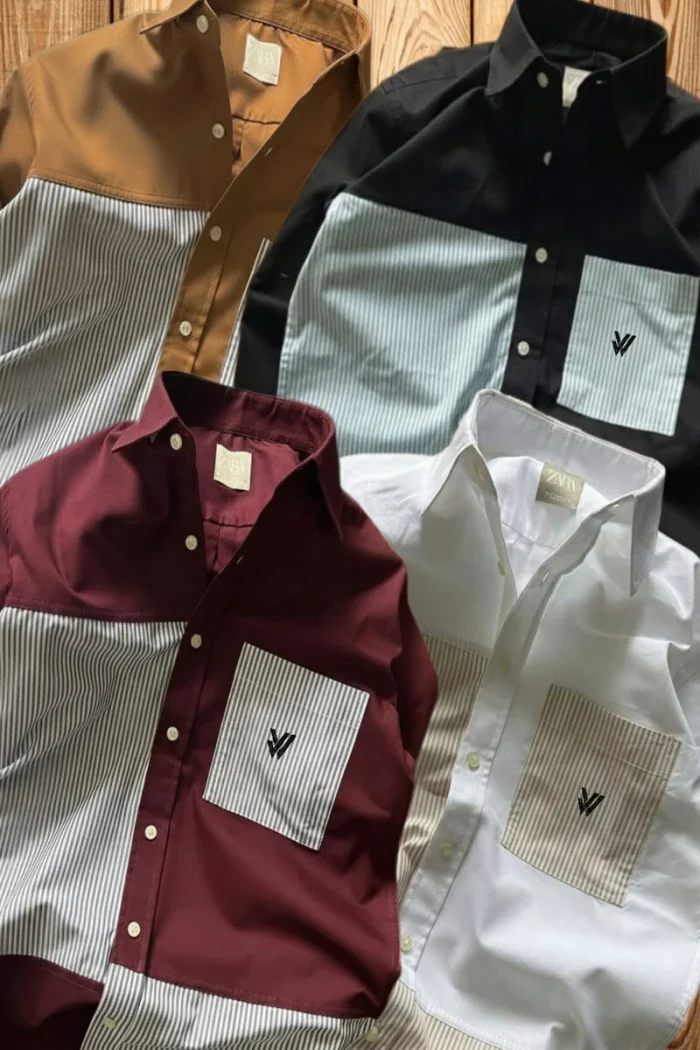 shirtbajar Trendy men’s 4 color block shirt