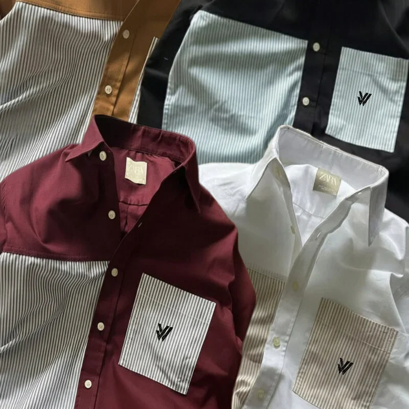 shirtbajar Trendy men’s 4 color block shirt